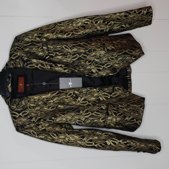 7 FOR ALL MANKIND Metallic Jacquard Blazer Sz. SM - Picture 9 of 15
